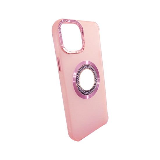 Silicone Case with Diamond Designe for Apple iPhone 15 Pro Pink